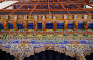 Interior art decoration in Hemis Monastery, Ladakh, India 