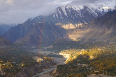 Rainbow at the morning ,Hunza Valley,Pakistan clipart