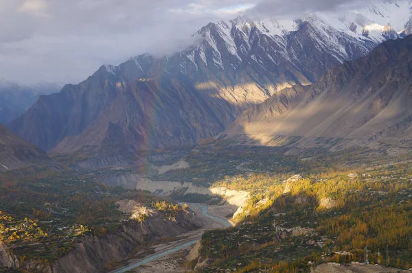 Rainbow at the morning ,Hunza Valley,Pakistan — Stock Photo, Image