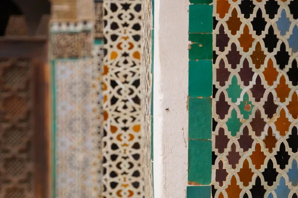 Bou Inania Madrasa detalhe arquitetônico em Fez — Fotografia de Stock