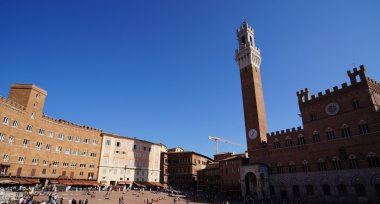 Piazza del Campo, orta Meydanı, Siena, İtalya