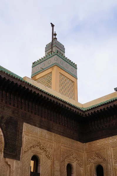 Bou Inania Madrasa minaret at Fez — Stock Photo, Image