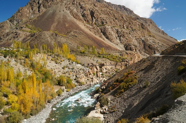 Brücke über den Phandar-Fluss in Nordpakistan — Stockfoto