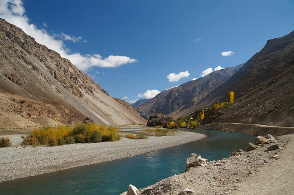 River and mountains in Ghizer Valley in Northern Pakistan Stock Photo