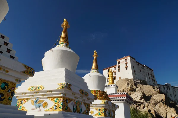 Buddhist stupas at Thiksey Monastery in Ladakh,India — Stock Photo, Image
