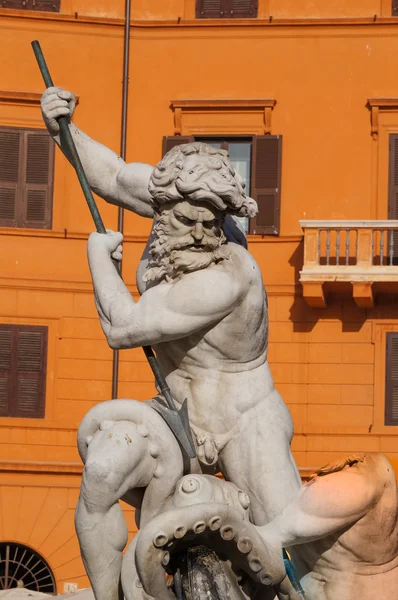 Фонтан Нептуна на площади Пьяцца Навона — стоковое фото