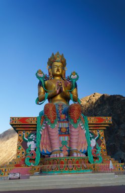 Kutsal Nubra Valley, ladakh, Hindistan Maitreya Buda heykeli