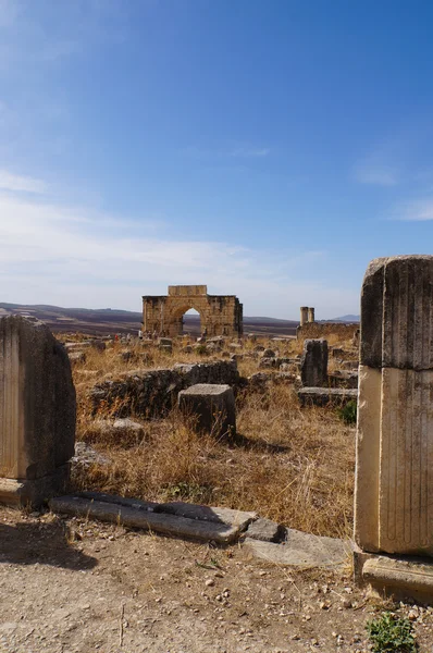 Volubilis är den bästa bevarade romerska platsen i Marocko, — Stockfoto