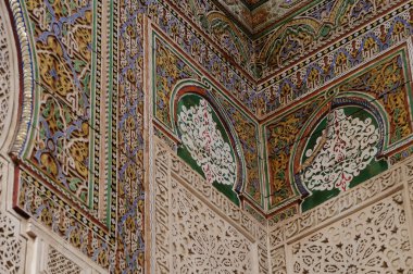 Güzel detay Moulay Ismail türbesi, Meknes Morocc içinde