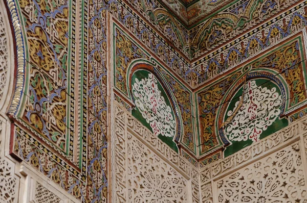 Beautiful detail of Moulay Ismail Mausoleum at Meknes in  Morocc — Stock Photo, Image