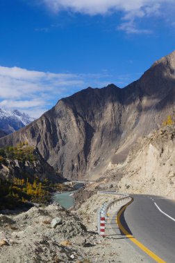 Road from  Karimabad to Besham in Northern Pakistan