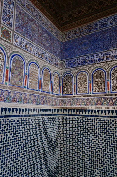 Beautiful wall of Bahia Palace in  Marrakech,Morocco. — Stock Photo, Image