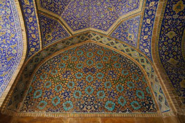 Beautiful interior of Imam Mosque in Isfahan, Iran. clipart