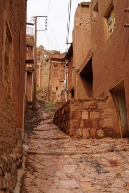 Antik zoroastrian köy Abyaneh, Iran bina