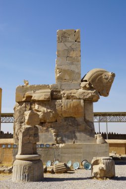 Persian Bull Column Capital, Persepolis, Iran clipart