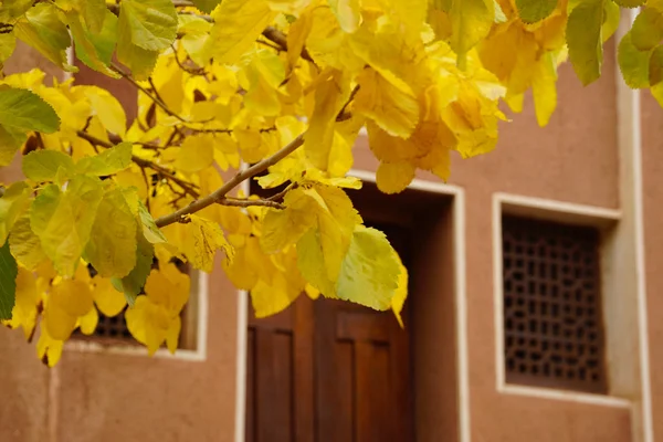 Őszi zoroasztriánus falu Abyaneh, Irán. — Stock Fotó