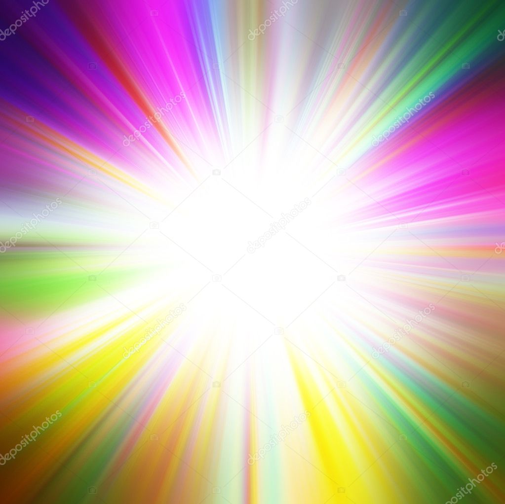 Blurred rainbow color burst abstract background