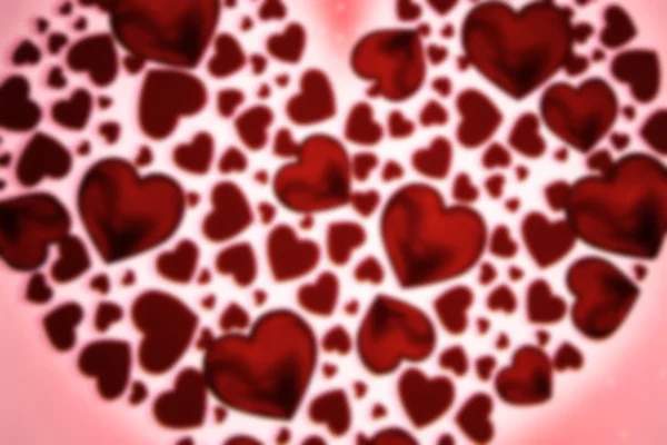 Red hearts background — Stock Photo, Image