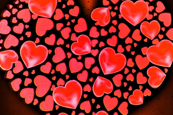 Vermelho valentines fundo com corações — Fotografia de Stock