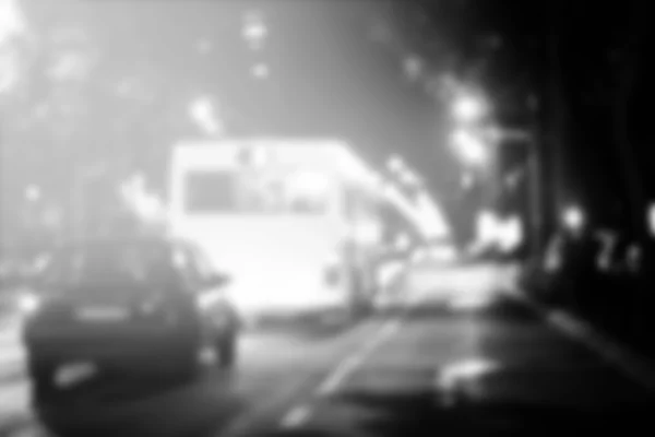 Cidade turva desfocada Luzes de tráfego pesado à noite — Fotografia de Stock