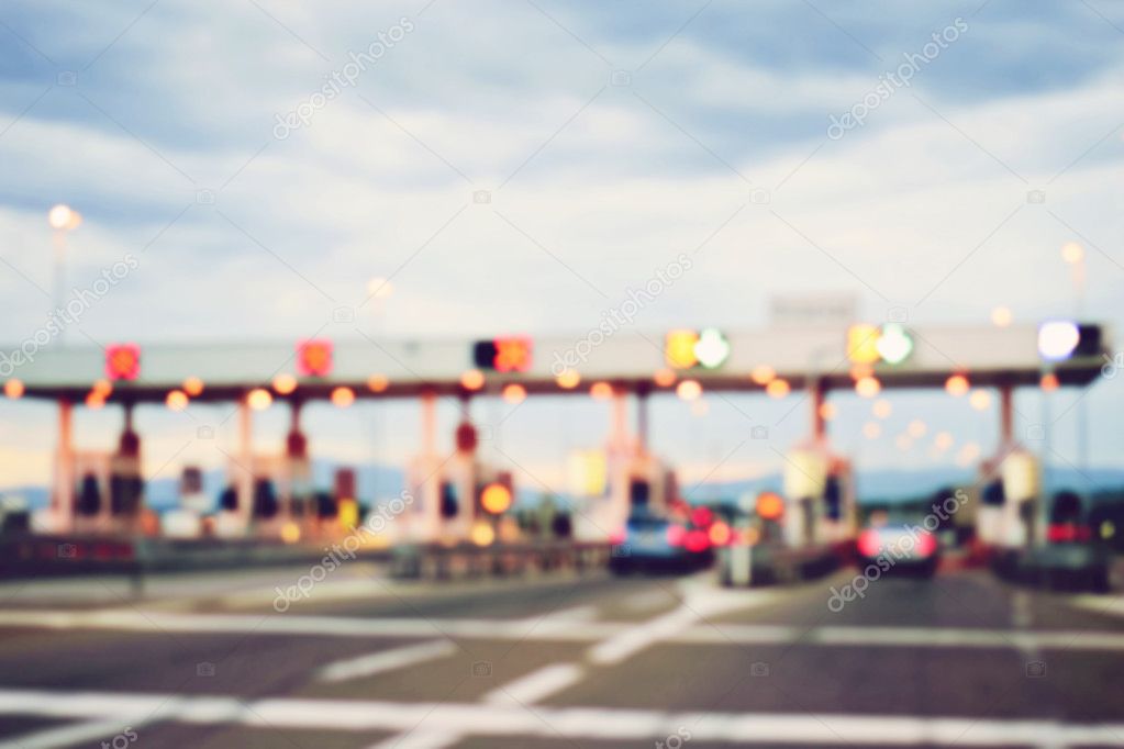 pay for using highway and motorway, abstract bokeh of light