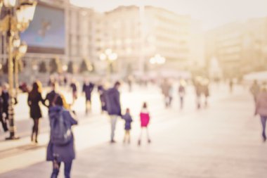 Şehir taşıt. Bir şehir sokak sahne soyut bulanık görüntü.