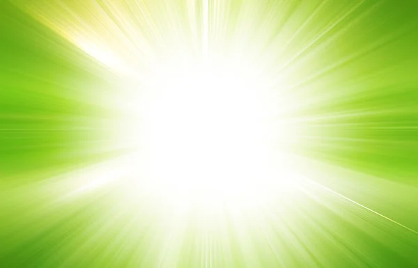 Sun on green sky with lenses flare — Stock Photo, Image