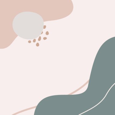 Geometrik şekillerin asgari moda ve pastel renklerdeki soyut arka plan çizgisi. Sosyal medya iletileri için vektör şablonları, posterler, kartpostallar, kapaklar, baskılar.