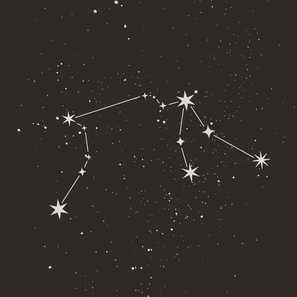 Constellation Verseau Sur Fond Étoilé Dans Style Linéaire Minimal Tendance — Image vectorielle