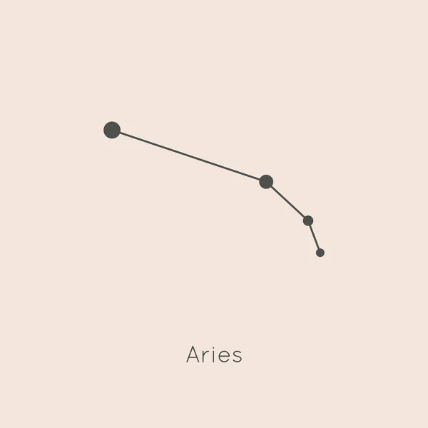 Constelação do zodíaco de Aries no estilo linear mínimo na moda. Símbolo e sinal do horóscopo vetorial — Vetor de Stock