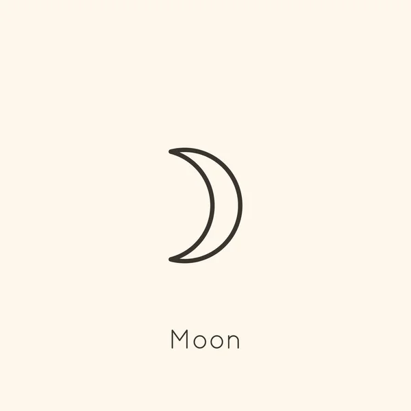 Symbol Księżycowej Planety w stylu Minimal Liner Trendy. Wektor Znak astrologiczny dla Logo, Tatuaż, Kalendarz, Horoskop — Wektor stockowy