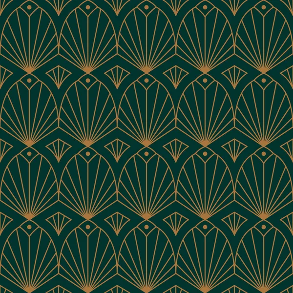 トレンド最小限の線形スタイルでアール・デコのシームレスなパターン。ベクトル概要｜幾何学的背景 — ストックベクタ