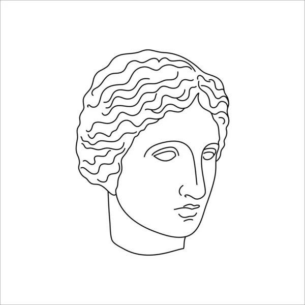 작은 규모의 라이너 트 렌 디 스타일 (Liner Trendy Style) 에서 사용 된 고대 점토 조각. Vector Illustration of the Greek God for Prints on t-Shirts — 스톡 벡터