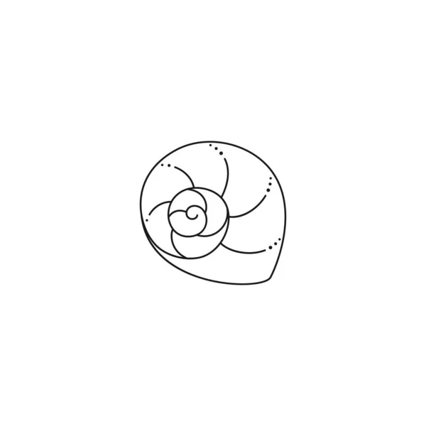 Icône Seashell dans un style linéaire minimaliste à la mode. Illustration vectorielle d'un coquillage pour site Web, impression de T-Shirt, tatouage — Image vectorielle