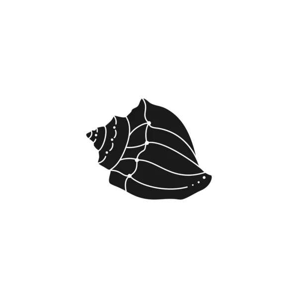 Muschelsilhouette im trendigen Minimal Simple Style. Vektor-Illustration einer Shell für Logo, Website, T-Shirt-Druck — Stockvektor