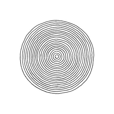 Asgari Eğilimli Çizgi Çemberi. Vektör Yuvarlak El Çizim Dokusunun Grafiksel Elementi
