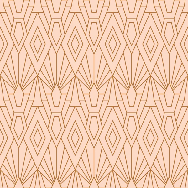 Art Deco naadloos patroon in een trendy minimale lineaire stijl. Vector Retro Geometrische achtergrond met Rhombus en Stralen Rechtenvrije Stockillustraties