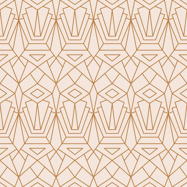 Art Deco naadloos patroon in een trendy minimale lineaire stijl. Vector Abstract Geometrische achtergrond met Gouden driehoeken — Stockvector