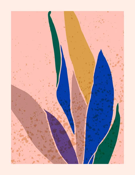 Art Collage Woonplanten Bladeren in een Minimale Trendy Stijl. Silhouet van Sansevieria Plant in een eigentijdse stijl Stockvector