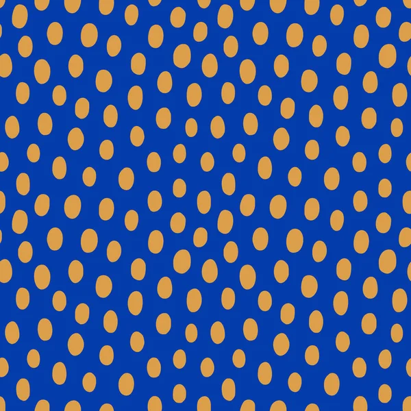 Polka Dot met de hand getekend naadloos patroon. Abstracte vectorachtergrond in hedendaagse stijl. Eenvoudig punt en vlekken — Stockvector