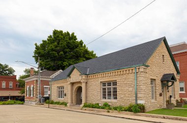 Ste 'deki eski tuğla müzesi. Genevieve, Missouri, ABD