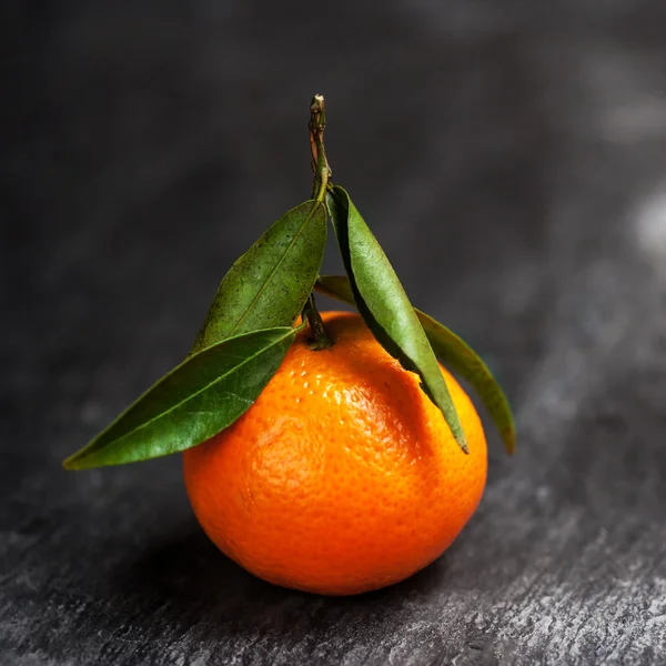 一只橘子与叶 — 图库照片