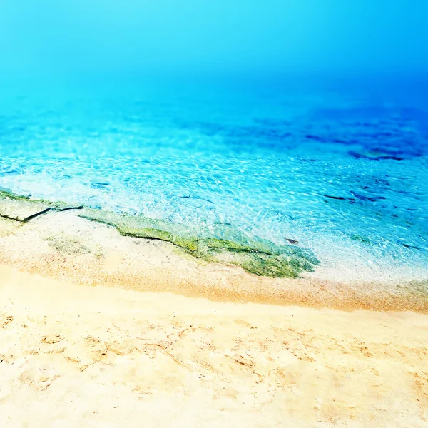 Mooi strand. Tropische paradijs strand achtergrond / zomerdag — Stockfoto