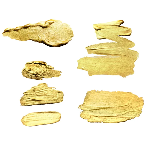 Set di acquerello macchia d'oro — Foto Stock