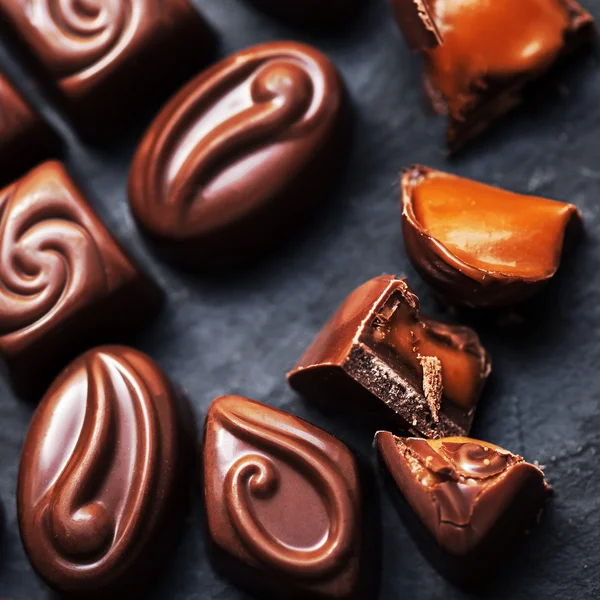 Assortment of fine chocolates — Stock Photo, Image