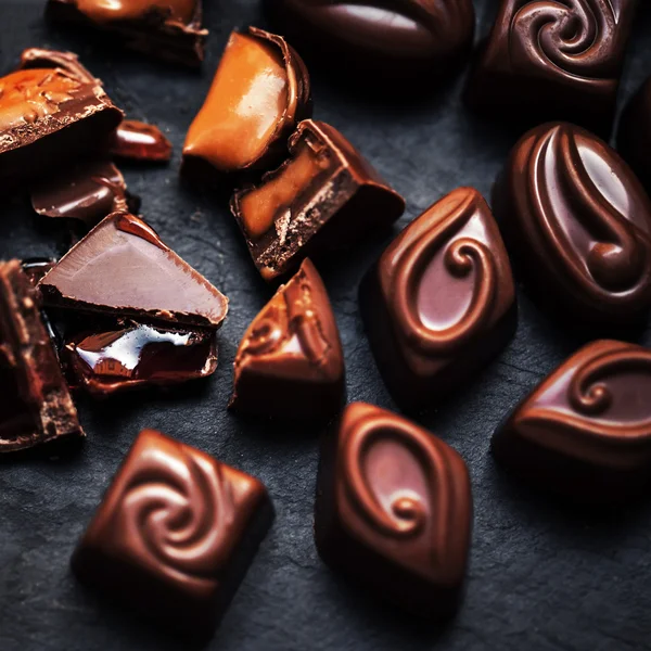 Surtido de chocolates finos — Foto de Stock