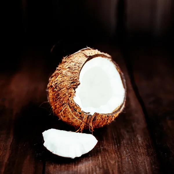 Coconut over dark background