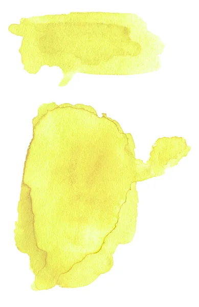 Mancha redonda de aguarela amarela abstrata — Fotografia de Stock
