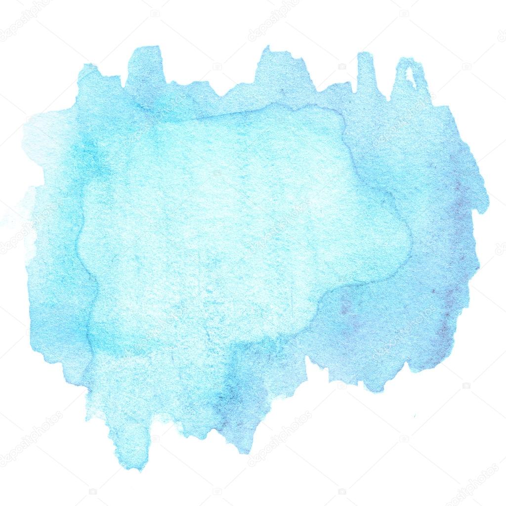 Vivid blue watercolor or ink stain with aquarelle paint blotch Stock  Illustration