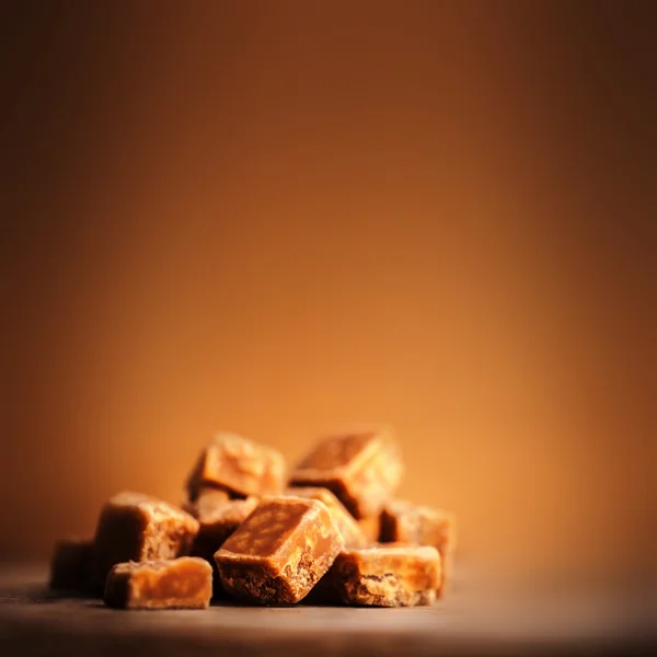 Salted caramel pieces — Stock Photo, Image